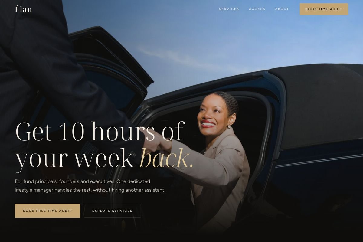 ÉLAN Concierge website homepage